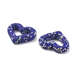 Бусины из полимерной глины в форме сердца со стразами CLAY-NH0001-09B-07