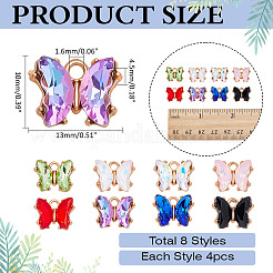 32 шт. 8-х цветные подвески из сплава стекла FIND-ME0001-95