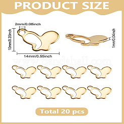 20 шт. ионное покрытие (IP) бабочка из нержавеющей стали 304 подвески&nbsp;STAS-LP0003-61