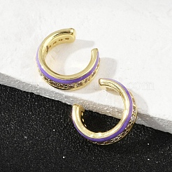 C-образные латунные серьги-каффы с микропаве из кубического циркония EJEW-M082-01G