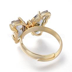 Anelli d'ottone regolabili in vetro&nbsp;RJEW-P148-A01-01