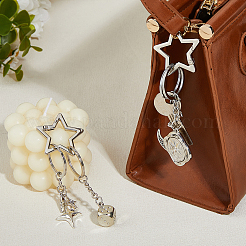 2шт брелок-подвеска в виде звезды и луны из сплава&nbsp;KEYC-FH00046