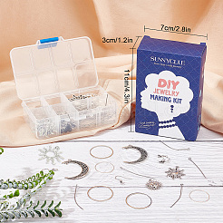 Kit de fabrication de boucles d'oreilles pendantes soleil et étoile&nbsp;DIY-SC0018-26