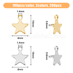 200 шт. 2-х цветные подвески из нержавеющей стали 304&nbsp;STAS-DC0015-73
