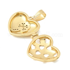 Messing Micro Pave klare Zirkonia Medaillon Anhänger&nbsp;KK-H267-028B-06