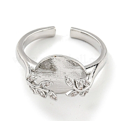 Открытые кольца-манжеты из листовой латуни с микропаве из циркония для женщин&nbsp;RJEW-I103-006P