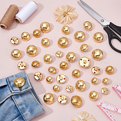 50 шт. 5 стиля пуговицы из цинкового сплава с 1 отверстиями на ножке BUTT-NB0002-11G