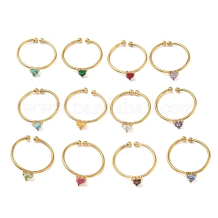 Кольца-манжеты из нержавеющей стали 304 с кубическим цирконием для женщин RJEW-Z122-01G