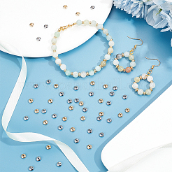 100 шт. 2-х цветные гладкие бусины-рондели из нержавеющей стали марки 304&nbsp;STAS-UN0057-09