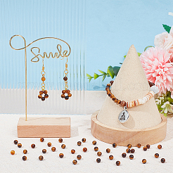 4 нити натуральных бусин тигрового глаза G-NB0004-96