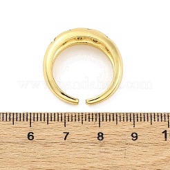 Bagues de manchette en laiton avec micro pavé de zircone cubique transparente pour femmes&nbsp;RJEW-H248-01G-01