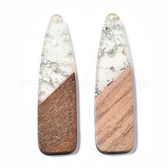 Grands pendentifs en résine et bois de noyer&nbsp;RESI-S358-98G