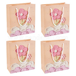 6 Stück rechteckige Geschenktüten aus Papier mit Blumen und Seilgriffen&nbsp;ABAG-TA0001-29B