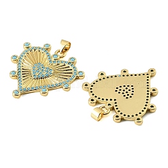 Messing Micro Pave Himmelblau Zirkonia Anhänger&nbsp;CU-CBA6938-07G-04
