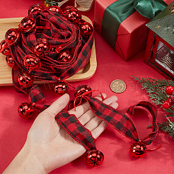 Рождественская лента из полиэстера в клетку тартан длиной 5.5 м для шитья украшений OCOR-SP0001-15