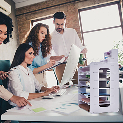 Настольные держатели для папок из ПВХ-пластика DIY-WH0061-002