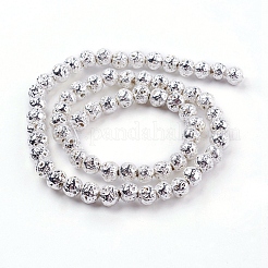 Fili di perle di roccia lavica naturale elettrodeposta&nbsp;G-E429-01-4mm-S