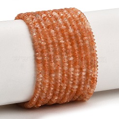 天然石サンストーンビーズ連売り  双円錐形  多面カット  3x2mm  穴：0.6~0.7mm  約194~196個/連  15.28~15.43インチ（38.8~39.2cm）&nbsp;GG-CBAA9B4-A05-02