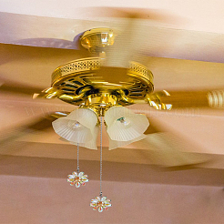 2 rallonge de chaîne de traction pour ventilateur de plafond en verre à breloques en forme de fleur&nbsp;HJEW-LP00021