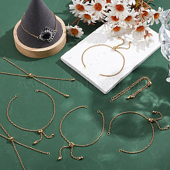 12 Stück Ionenplattierung (IP) 304 Edelstahl Rolo Kette Schieber Armband machen&nbsp;AJEW-HY00003