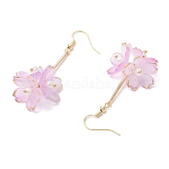 Серьги с подвесками из акрилового цветка EJEW-TA00638