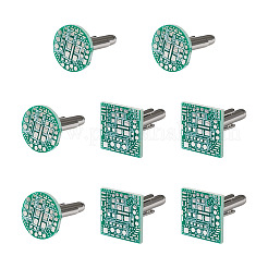 4 пара латунных запонок 2-х стилей&nbsp;AJEW-CF0001-22