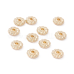 ラックメッキ合金ビーズ  長持ちメッキ  カドミウムフリー＆鉛フリー  フラットラウンド  ゴールドカラー  6x2mm  穴：1.4mm&nbsp;FIND-WH0118-16G