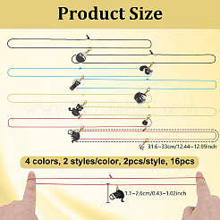 16 pieza de cuerdas elásticas de poliéster de 4 colores para cuaderno&nbsp;HJEW-OC00388