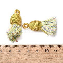 綿のタッセルのペンダント  ポリエステルと  ライトカーキ  32~37x11~12mm  穴：2x4.5mm&nbsp;FIND-D302-02P