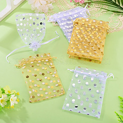 20 pz. 2 colori sacchetti con coulisse in organza a pois con stampa a caldo&nbsp;ABAG-TADJ0001-06C