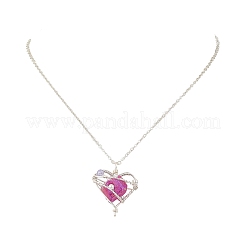 5 unidad de colgante de corazón de cuarzo natural galvanizado en 5 colores&nbsp;NJEW-TA00256