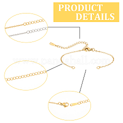 20шт 2 цвета 201 нержавеющая сталь трос звено браслет изготовление STAS-UN0047-16