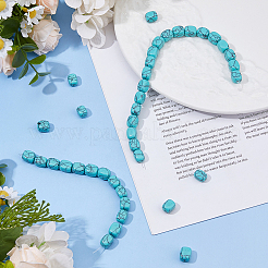 1 нить синтетических бирюзовых бусин G-FH0002-59B