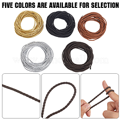 10 м круглый шнур из искусственной кожи с плетением&nbsp;WL-GF0001-32C-03