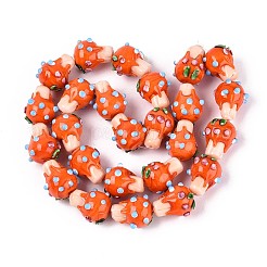 Бусины ручной работы в технике лэмпворк с неровностями&nbsp;LAMP-T022-06E