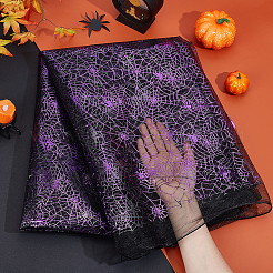 Полиэстеровая сетчатая ткань на тему Хэллоуина DIY-WH0661-37B