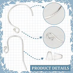 16 шт. 2 стиля 925 крючка для сережек из стерлингового серебра&nbsp;STER-ME0001-21