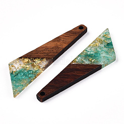 Pendenti in resina trasparente e legno di noce&nbsp;RESI-N039-70B
