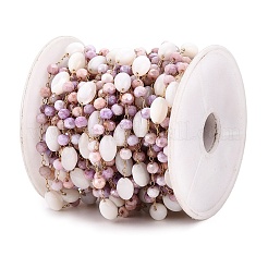 Цепочки из ракушек и хрустальных бусин ручной работы CHS-T006-09G