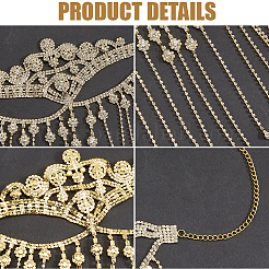 Маска для глаз с кисточками из цепочек из сплава страз для женщин AJEW-WH20064-54G