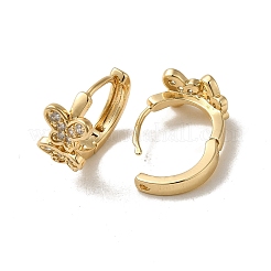 Boucle d'oreille créole en laiton plaqué or kc&nbsp;EJEW-L271-01KCG-09