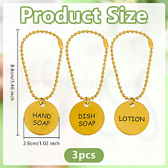 3 шт. плоские круглые бирки для ванной из нержавеющей стали&nbsp;HJEW-OC00257