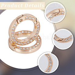 8 anillo de resorte con rhinestone de cristal de aleación&nbsp;FIND-GF0007-69A-KCG