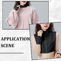1 шт. съемная шифоновая рубашка женская с накладным воротником&nbsp;AJEW-CY0001-38B