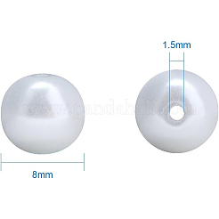 Круглые бусины из экологически чистого окрашенного стекла с жемчугом&nbsp;HY-BC0001-8mm-RB001