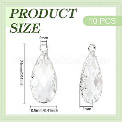 10 шт. подвески из латуни и прозрачного стекла&nbsp;KK-BC0014-08S