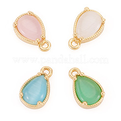 4 pendentif en laiton 4 couleurs avec zircone cubique taillée en glace pilée&nbsp;KK-TADJ0001-11