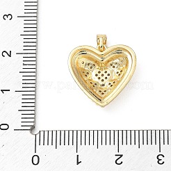 Pendentifs en laiton micro pavé de zircone cubique transparent pour la saint-valentin&nbsp;KK-F939-01C-G