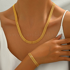 Винтажные латунные вязанные сетчатые браслеты и ожерелья наборы для женщин LL3079