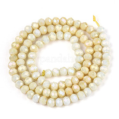 Антикоррозийные гальванические стеклянные бусины рондель&nbsp;EGLA-T021-4mm-17-04